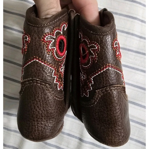 Ariat Lil Stompers Infant Brown Cowboy Boots Sole Measures 5" - Picture 5 of 5